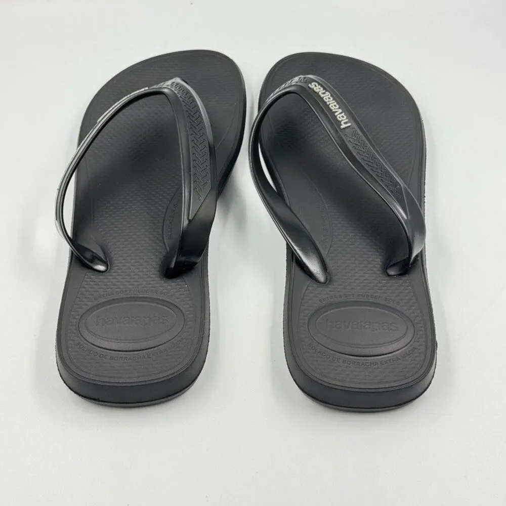 Havaianas Mens 9/10 Black Classic Flip Flop Extra Soft Rubber Sole Brazil Made